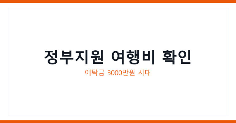 정부지원 여행비