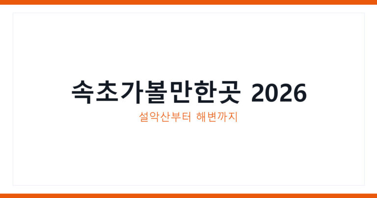 속초가볼만한곳