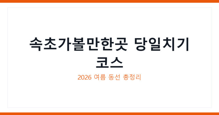 속초가볼만한곳