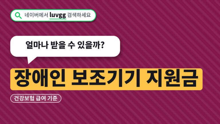 장애인 보조기기 지원금