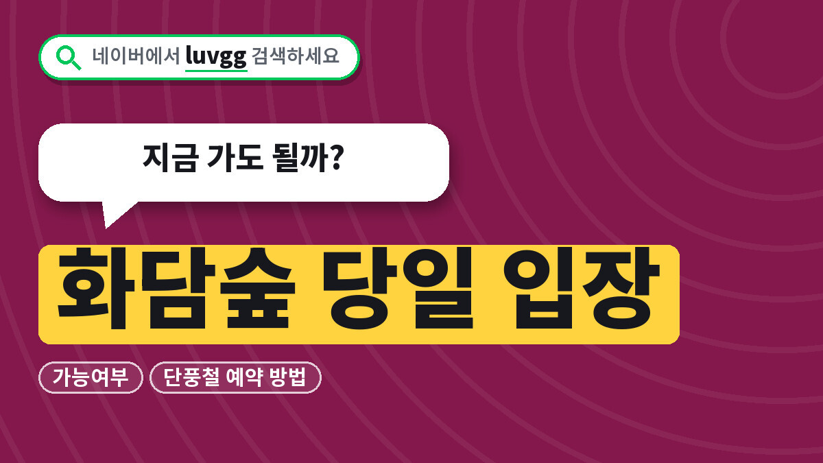 화담숲 당일 입장 가능여부와 단풍철 예약 방법, 지금 가도 될까?